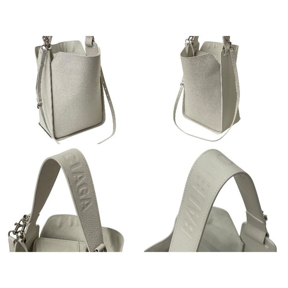 BALENCIAGA North South Tote Bag Shoulder Bag White Leather - Picture 4 of 10